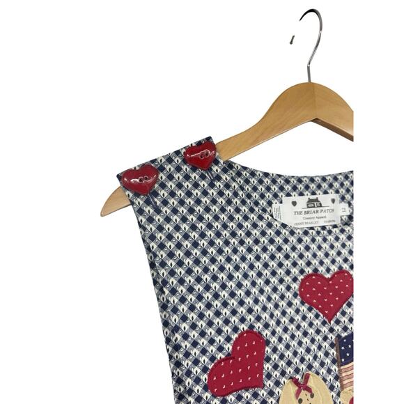 The Briar Patch Pinafore Apron Cottage Bear Patterned Dress Teacher Womens 12 - Picture 5 of 7